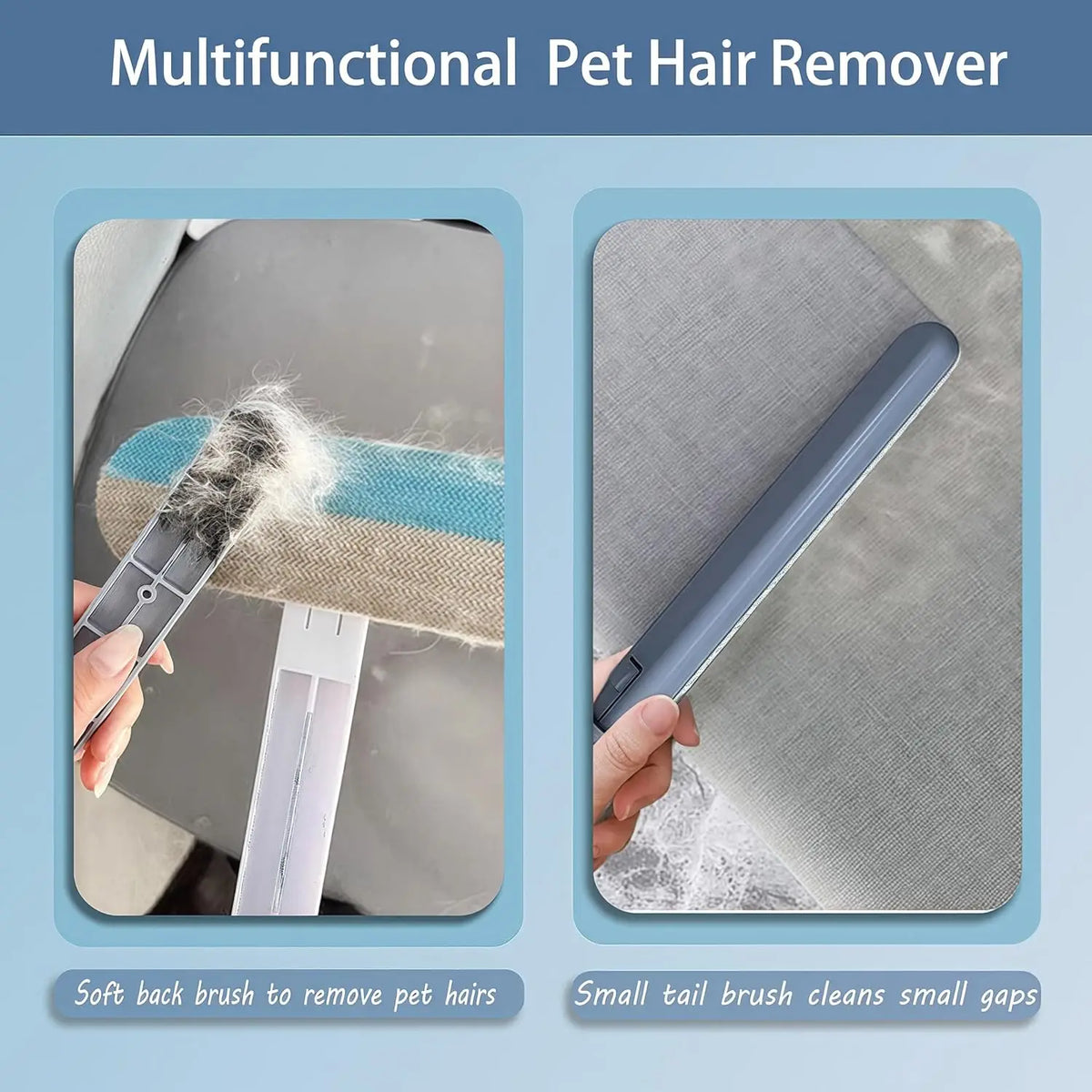 Ultimate 4-In-1 Pet Hair Removal Tool - Effortlessly Clean Your Couch, Car, and Carpets from Cat Hair